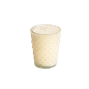 No. 42 White Flower Hobnail Glass Candle